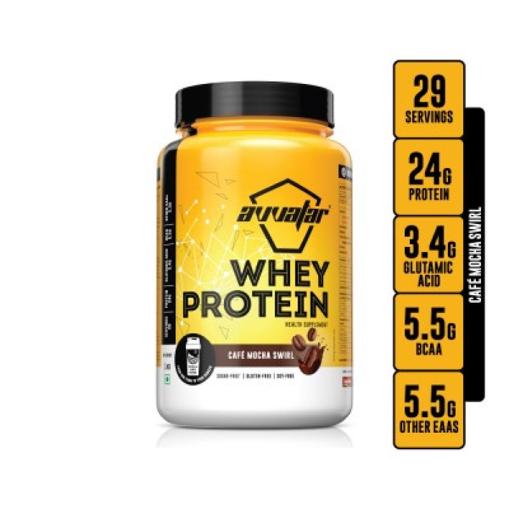 AVVATAR - WHEY PROTEIN | 1KG | CAFÉ MOCHA SWIRL FLAVOUR | MADE WITH 100% FRESH COW'S MILK